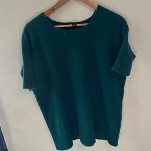 Only mine 100% cashmere Teal Short Sleeve Sweater